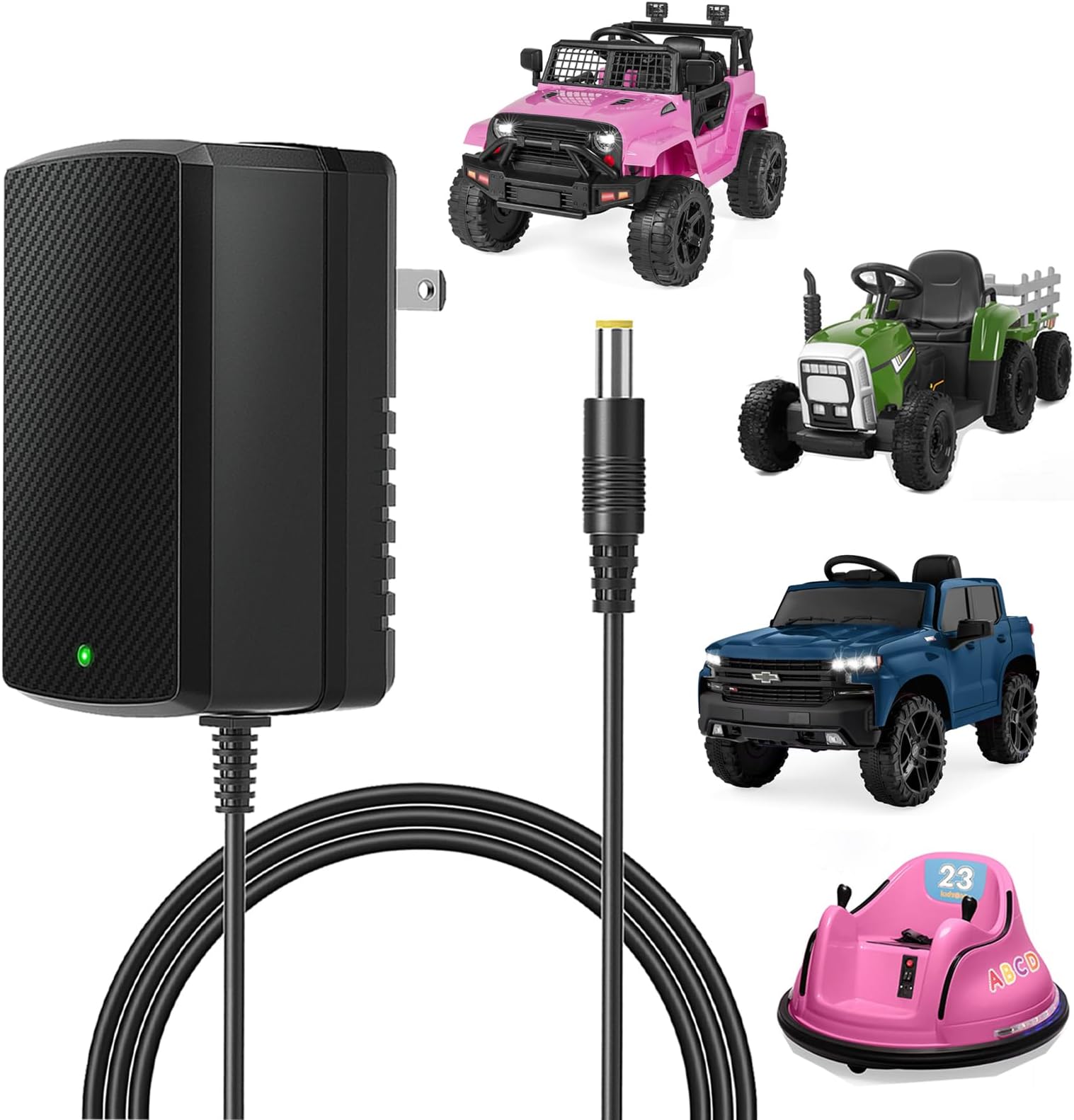 12V Charger for Kids Ride On Car Toys Best Choice for SUV Kid Trax Dynacraft Bumper Kidzone Jeep Tractor 12 Volt Universal Battery Charger