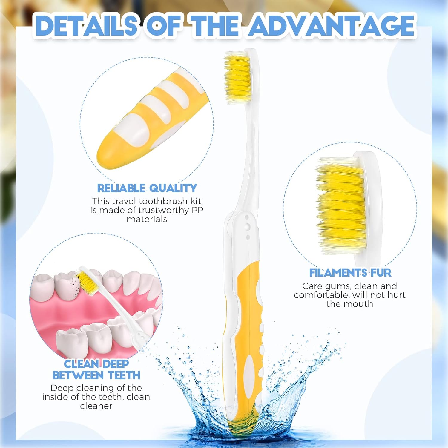 2 Pieces Portable Soft Toothbrush Travel Folding Toothbrush Camping