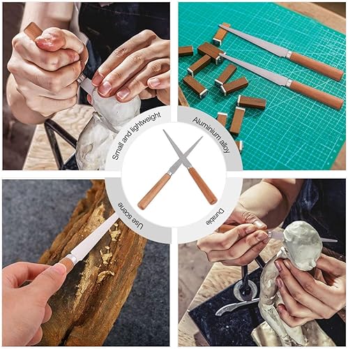Miniatura 4 de 2 unids mango de madera Fettling para cerámica/cerámica/escultura/arcilla polimérica modelado artesanía herramientas de arte