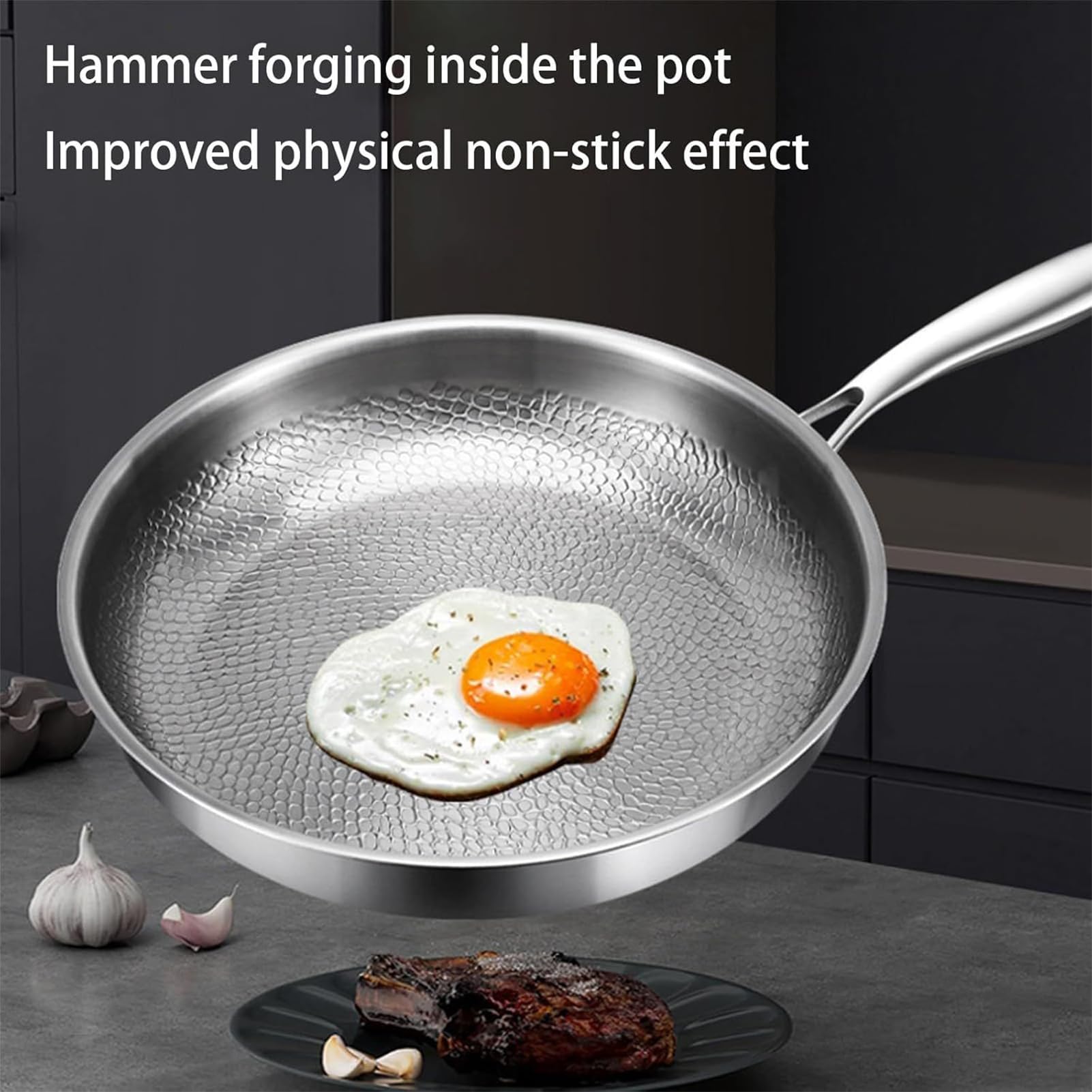 Générique Titanium Cooking Pans – Durable Pan For Even Heat Distribution | Outdoor Camping Pan | Versatile Grill P.an With Lid For Roasting, Braising, Cooking, Travel, Camping