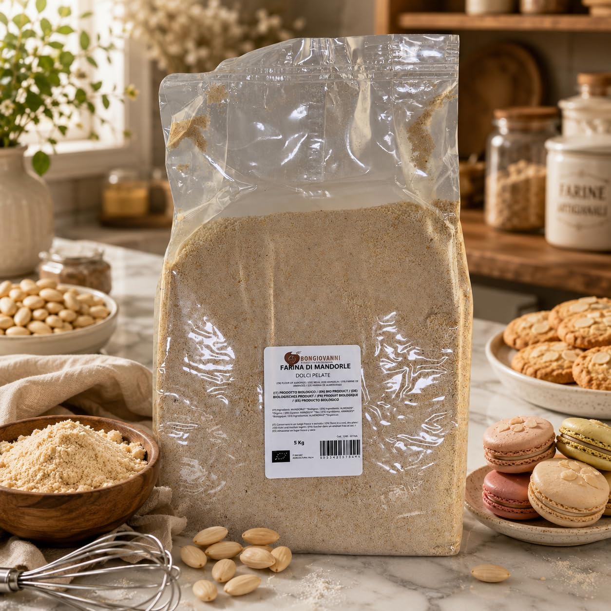 Bongiovanni Farine E Bonta' Naturali Farina di Mandorle Pelate 5Kg BIO