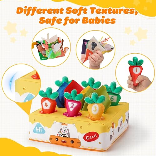 Miniatura 6 de Montessori Juguetes para bebés de 6 a 12 meses, juguete de aprendizaje sensorial infantil de 3 a 6, 7, 8, 9, 10 meses, regalos de 1 año, caja de