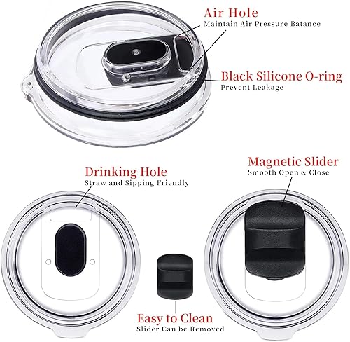 Miniatura 3 de Tapa de vaso de 20 onzas (paquete de 2), tapas de repuesto compatibles con vasos YETI de 20 onzas, taza de 1024 onzas y tapas magnéticas de repuesto