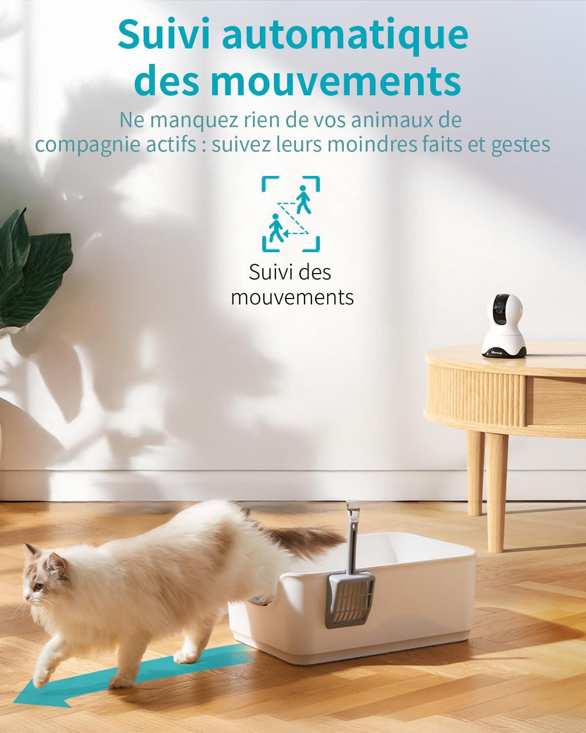 2.5K(4MP) Caméra Surveillance WiFi Intérieure Caméra Pan/Tilt à 360° Maison avec Détection Humaine Intelligent Sirène Audio Bidirectionnel Vision Nocturne Couleur Compatible Alexa pour Bébé/Chien