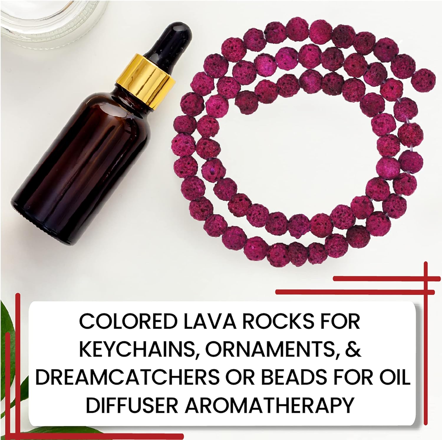 Mandala Crafts Volcanic Lava Beads for Jewelry Making Bulk Kit - Natural Lava Stone Beads - 120 PCs Rainbow 6mm Lava Rock Beads for Essential Oils Diffuser Bracelet Necklace