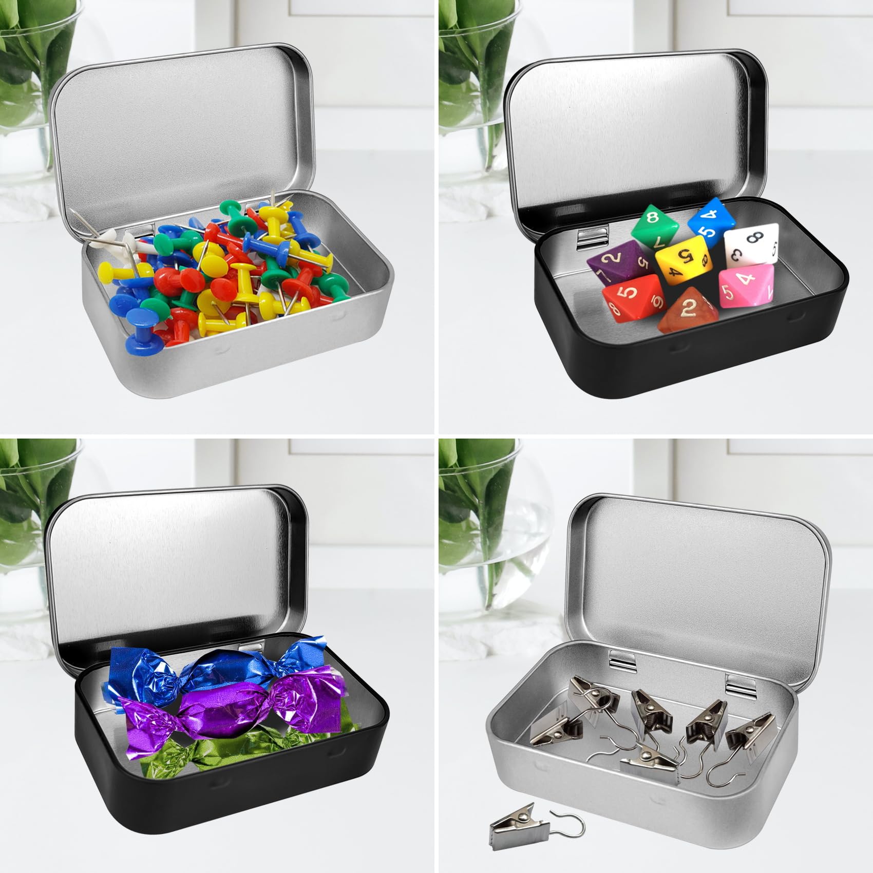 Amazon.com: QIANCAIWANG 2 Pack Metal Box, Rectangular Tins Box Containers,  Storage Box, Small Box with Lids for Tobacco, Cigarettes, Candy, Jewelry  (Silver) : Health & Household