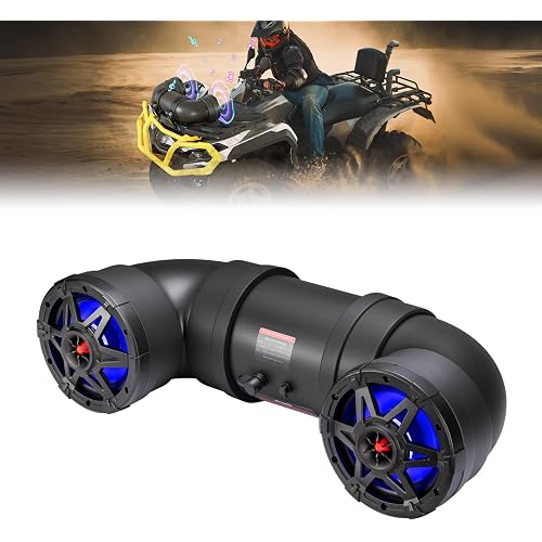 KEMIMOTO ATV Speaker 6.5 Inch Bluetooth-connectivity ATV UTV Sound Bar w/ 20 RGB Light Modes, 2X Full Range Speakers 2X Tweeters Boat Sound System Compatible with Polaris Sportman Fourtrax Can Am