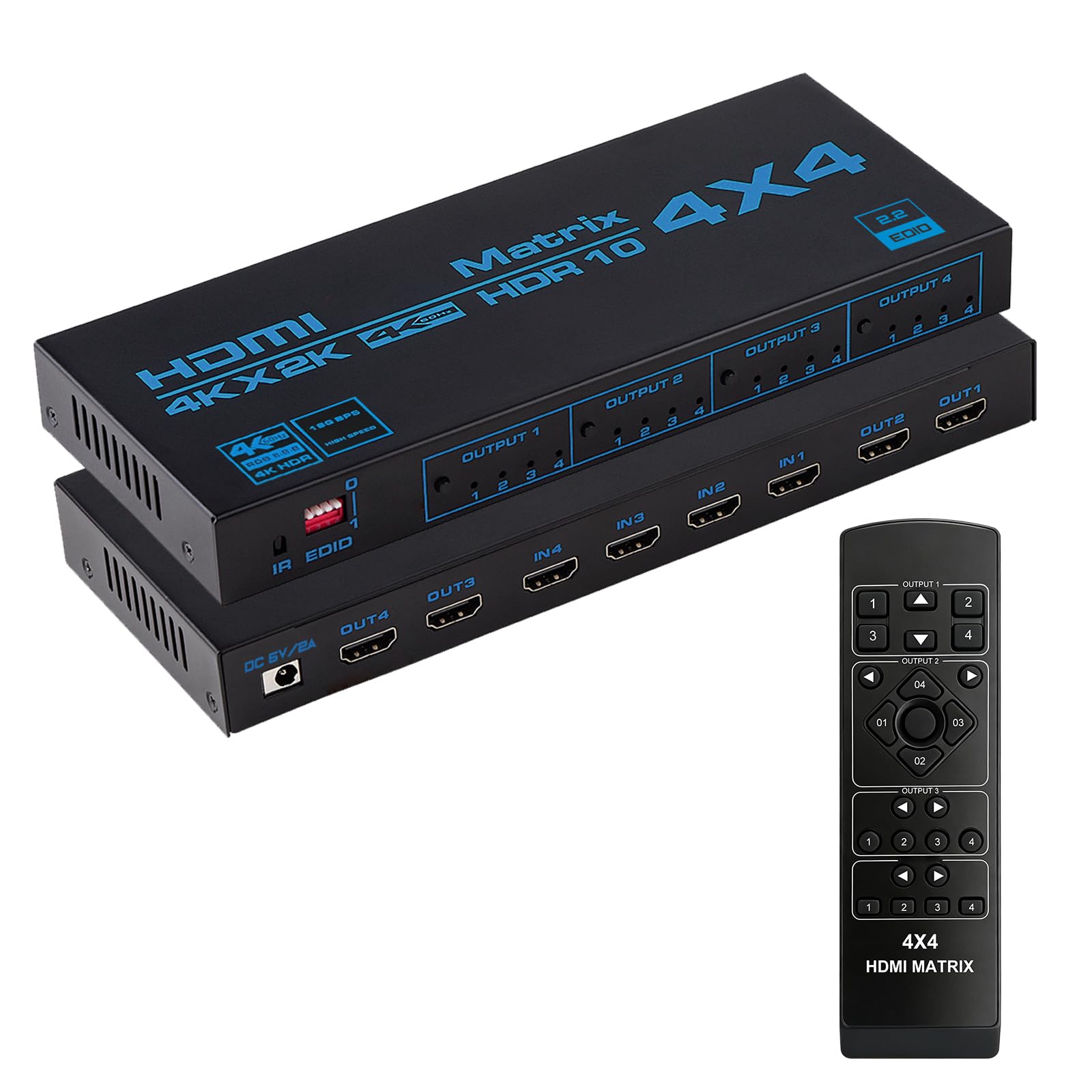 Amazon | HDMIマトリックス 4入力4出力 4K@60Hz HDR対応 HDMI