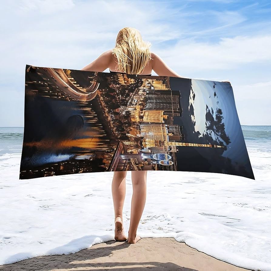 Amazon.com: LQWOK Microfiber Beach Towel, Las Vegas Night