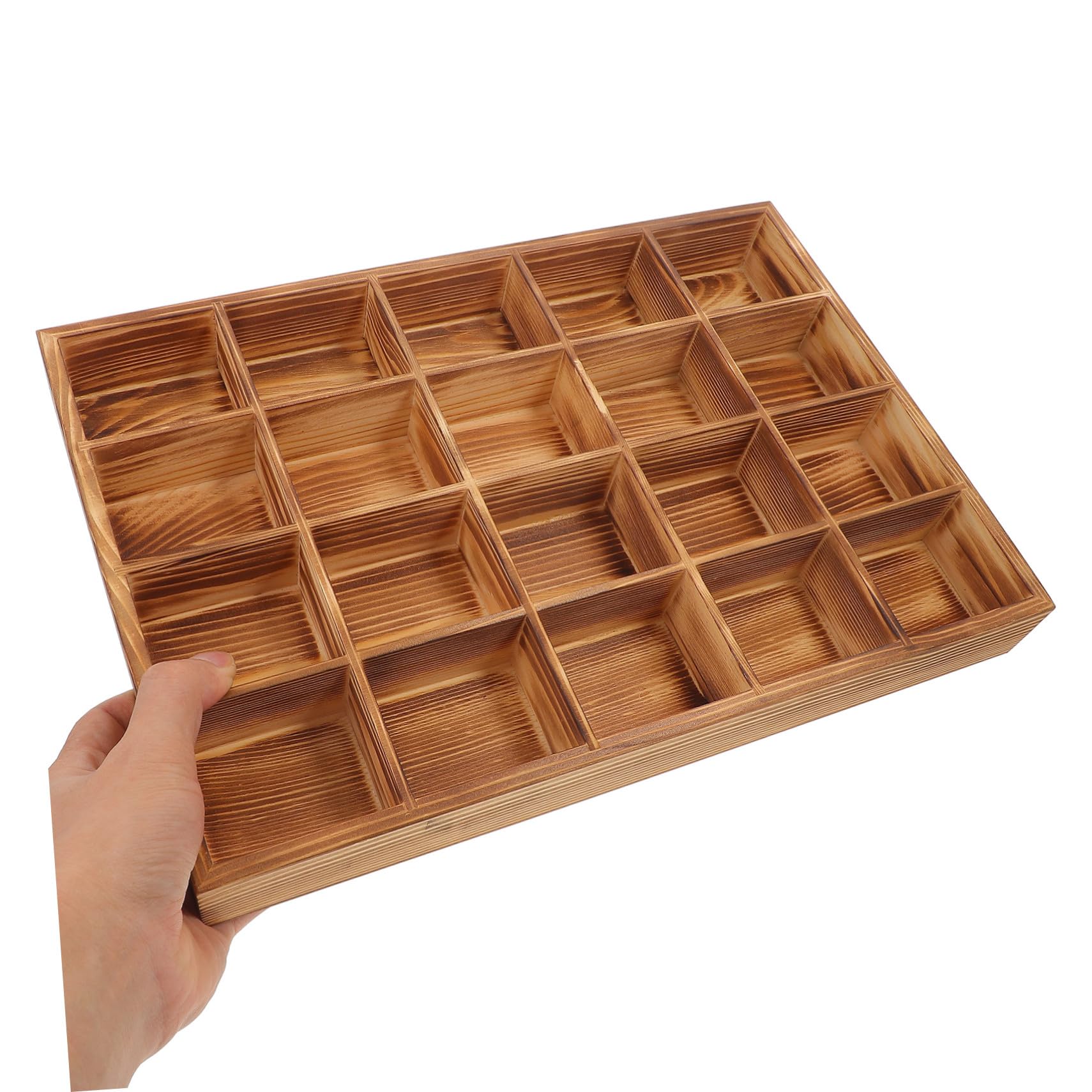 Holz Fachbox mit 20 Fächern zur Sortierung für Socken und Krawatten