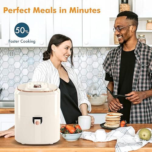 Miniatura 5 de Yangming Freidora de aire, 8 cuartos de galón, 10 ajustes preestablecidos de pantalla táctil que crujen, asan, recalientan y deshidratan, para