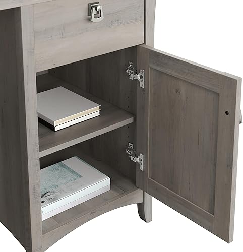 Miniatura 5 de Bush Furniture Salinas - Escritorio pequeño para computadora con casquillo color gris madera flotante