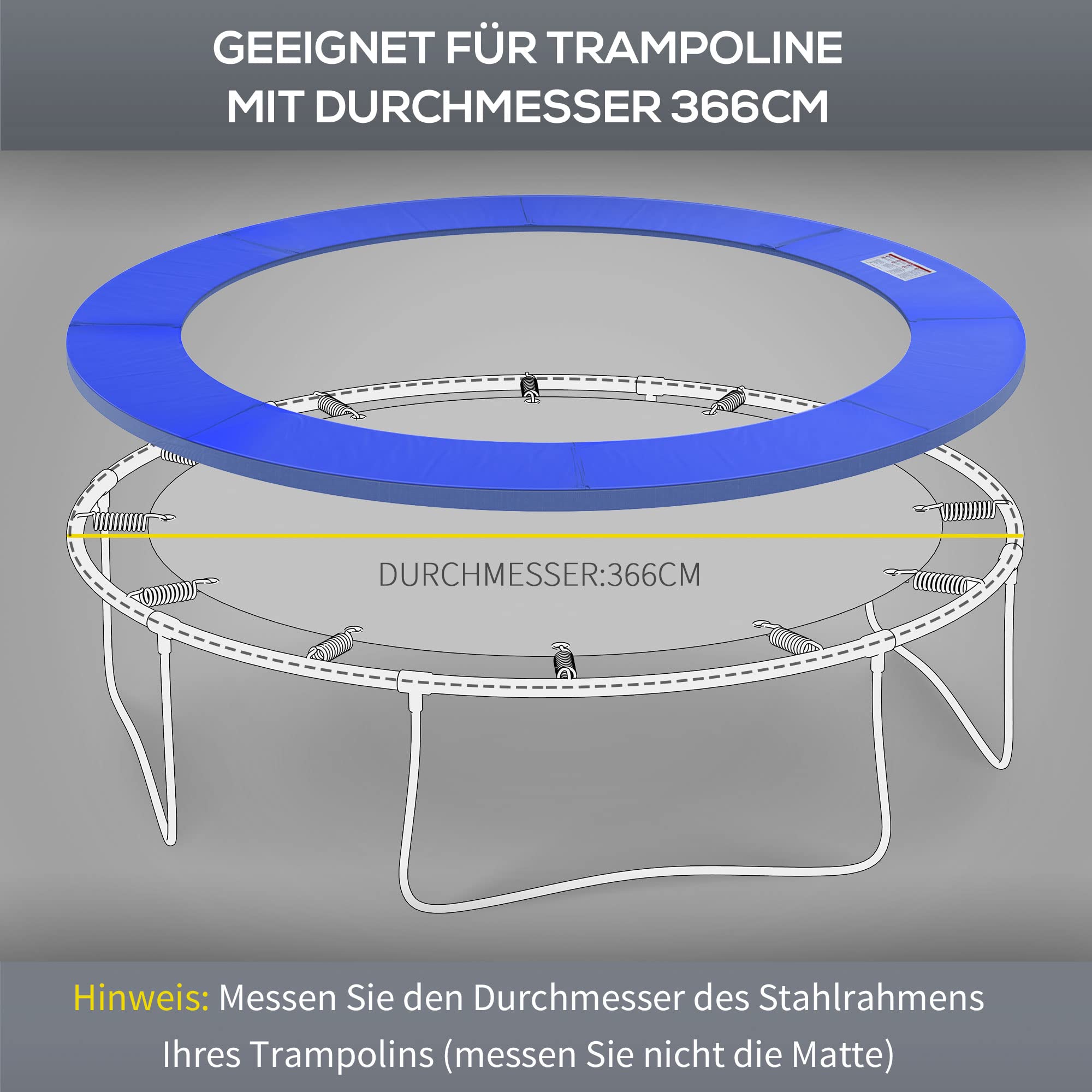 HOMCOM Trampolin Randabdeckung Sicherheitsnetz Wetterplane Leiter Randabdeckung: Ø 244cm