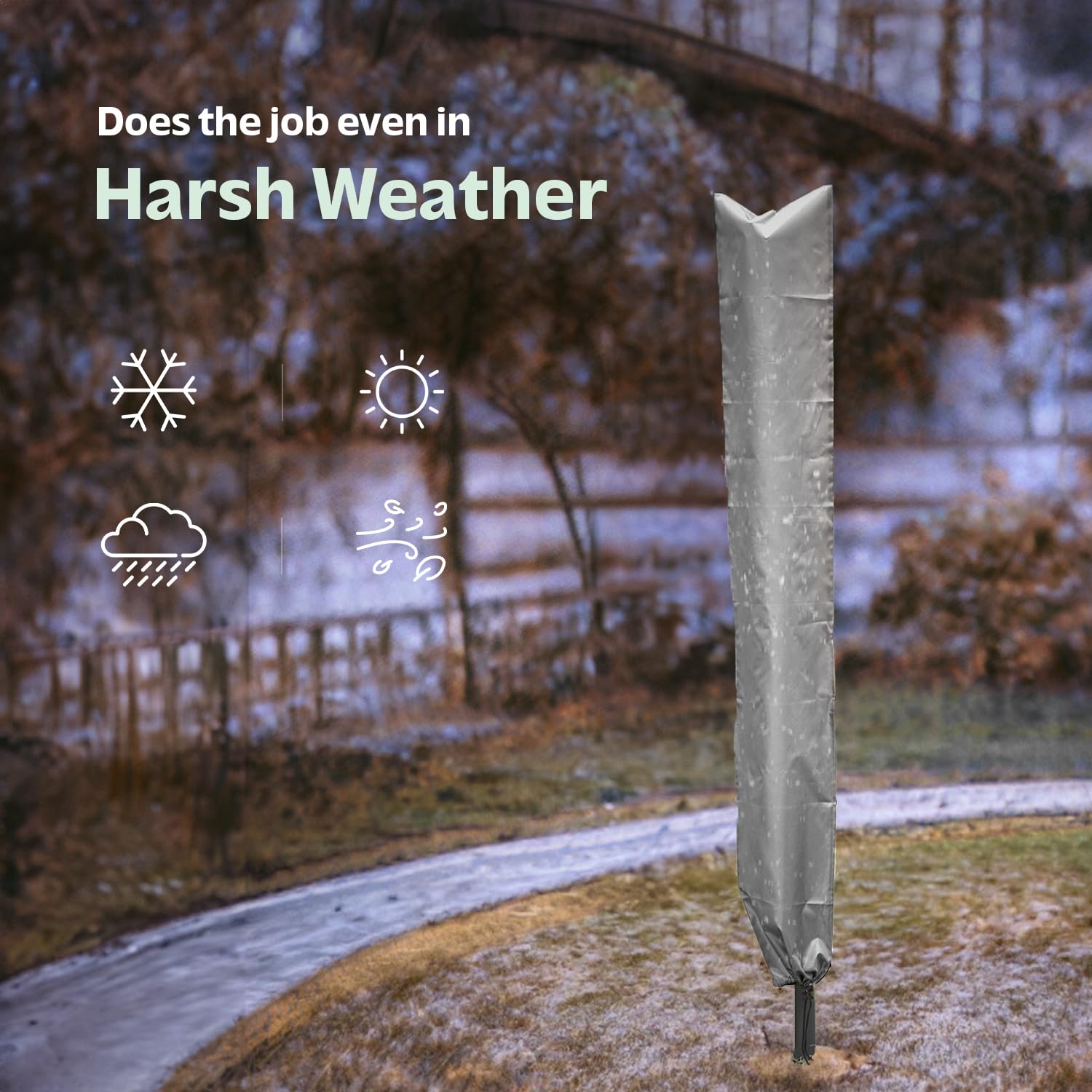 Protection Corde à Linge Rotative Pinsheng Housse Séchoir Parapluie 165cm Imperméable - Protection Rotative Oxford 210D Avec Fermeture Éclair