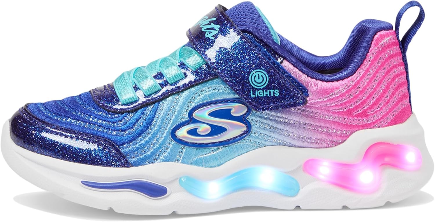 Skechers Kids Wavy Beams - Ombre Express Sneaker, Navy/Multi, 11.5 Little Kid - Image 5