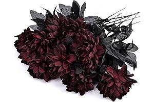 Artflower 10 Pack Artificial Silk Dahlia Bouquet: Elegance in Dark Floral Hues