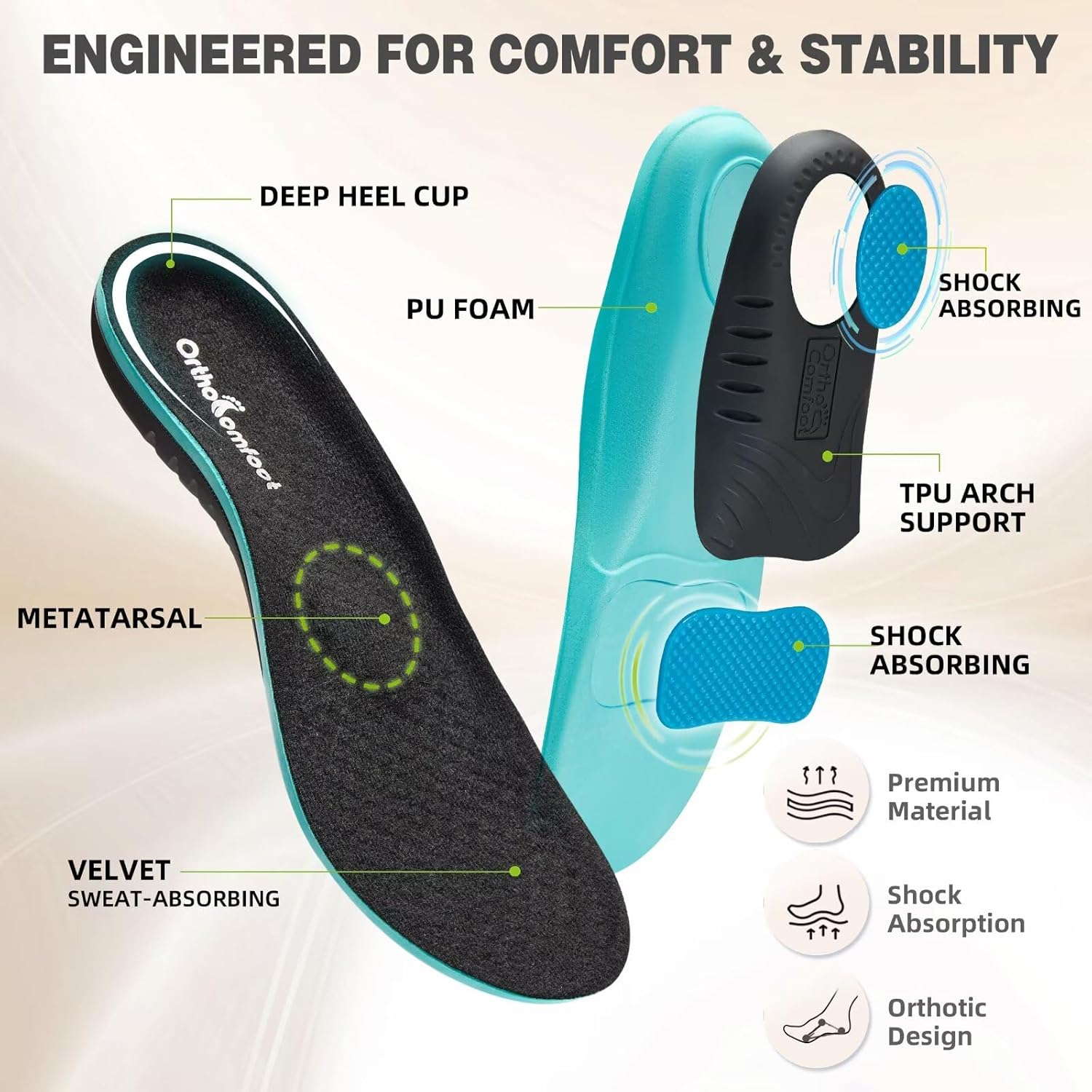 OrthoComfoot Women's Orthopedic Slip-On Loafers Walking Shoes: Comfortable Arch Suppor Slippers for Plantar Fasciitis, Casual Soft Orthotic Shoes for Foot and Heel Pain Relief - Image 4