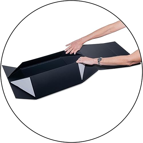 Vista 7 de Prime Line Packaging Cajas de regalo de Navidad con tapas, cajas de regalo navideñas para regalos, caja de regalo magnética negra extra grande