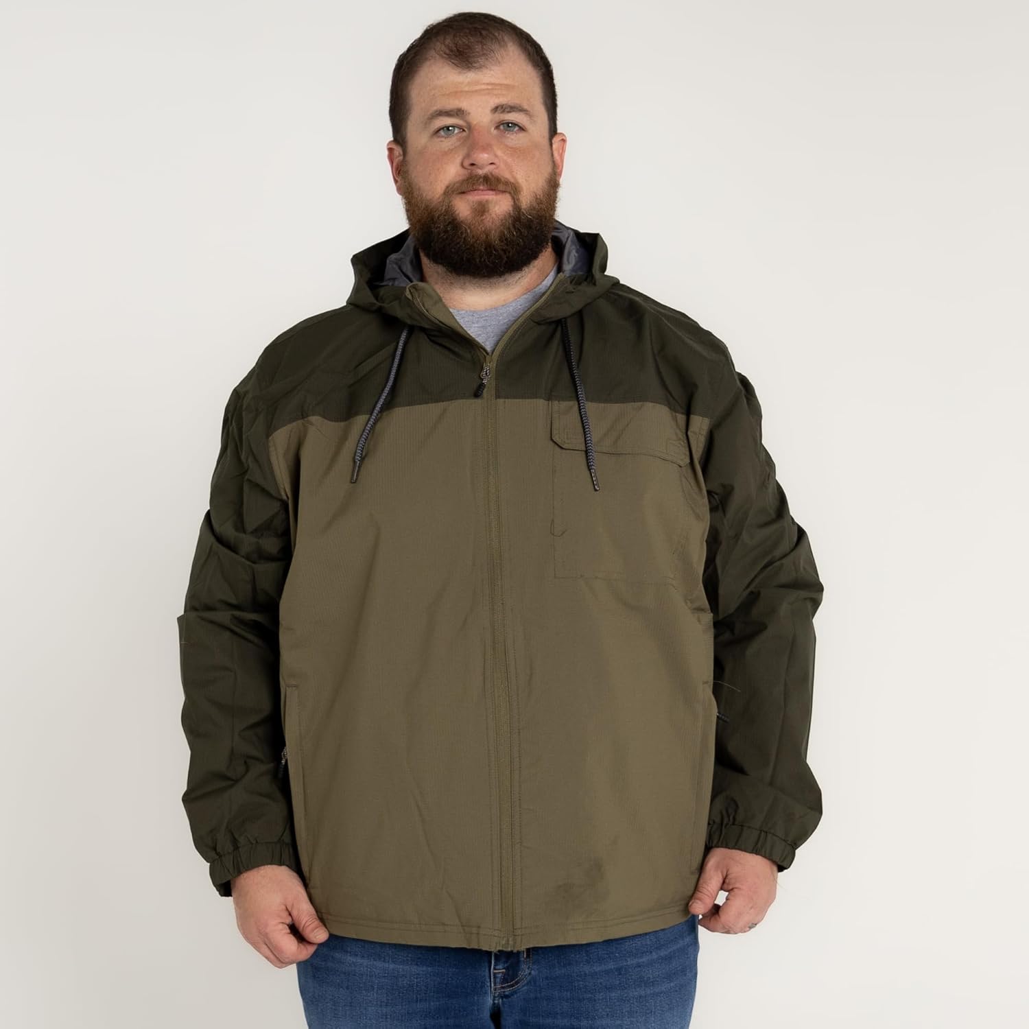Snow Country Outerwear Men's Big Sizes Windbreaker Packable Rain Jacket