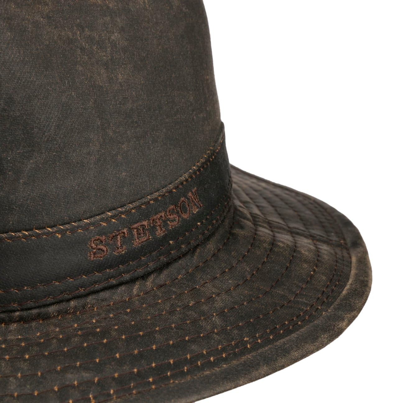 Stetson Berico Traveller Hut Herren Männerhut Baumwollfutter Einfarbiger Stoffhut Used-Look Integrierte Ohrenklappen Herbst Winter