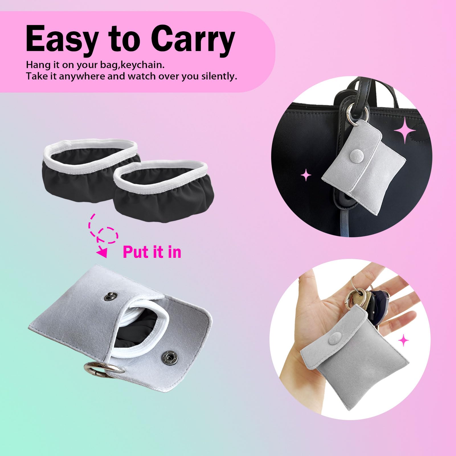 Drink Covers for Alcohol, Reusable Cup Cover with Straw Hole, Easy to Carry/Clean, Thoughtful Packing with Key Ring (Black)