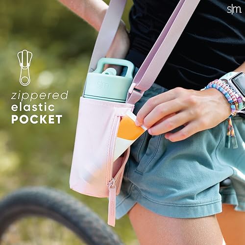 Miniatura 4 de Simple Modern Bolso bandolera para botella de agua para niños con correa ajustable Soporte para botellas Bolsa cruzada para caminar, senderismo y