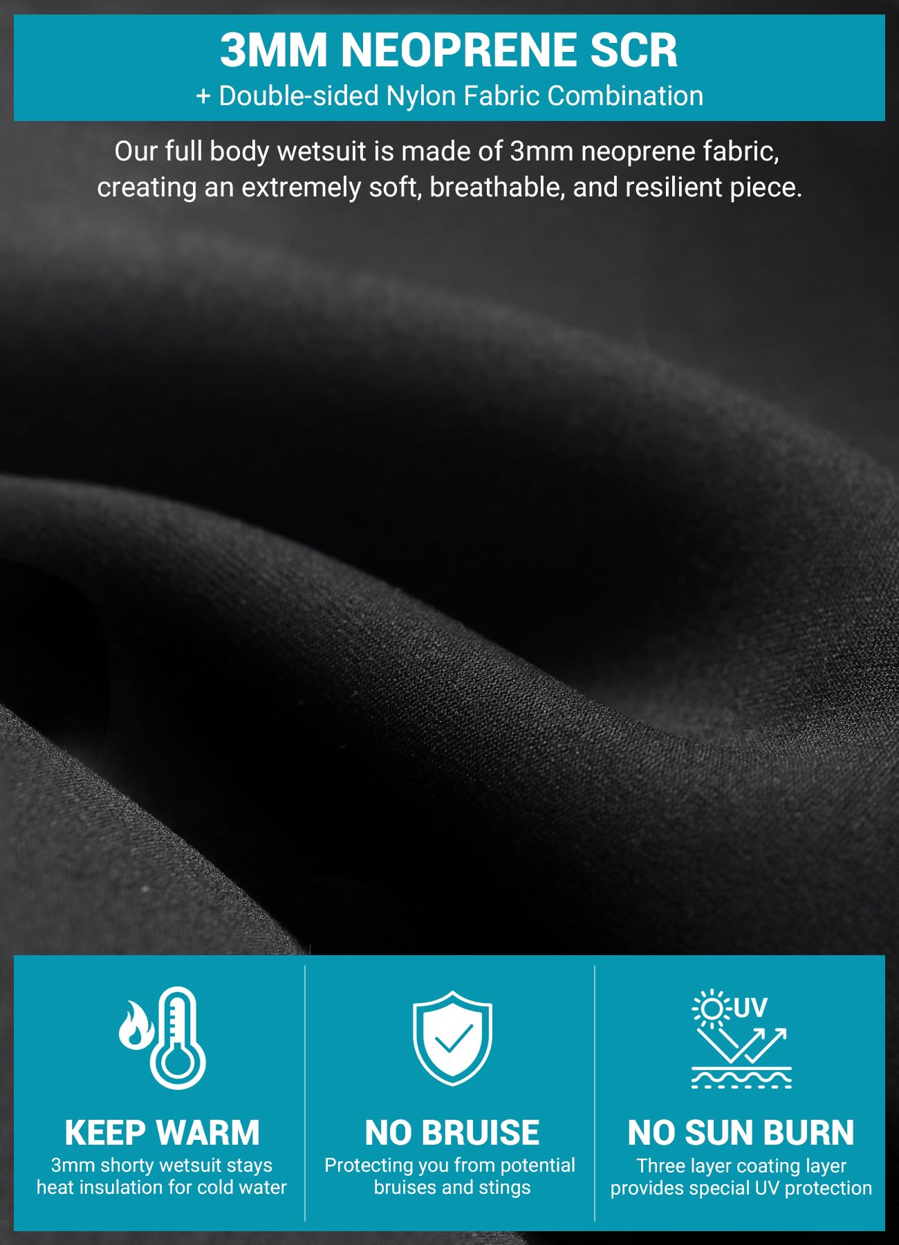 Traje de neopreno corto para mujer de 3 mm, traje de buceo con cremallera frontal, traje de buceo de una pieza, secado rápido, protector de erupción de cuerpo completo para buceo, esnórquel, surf,