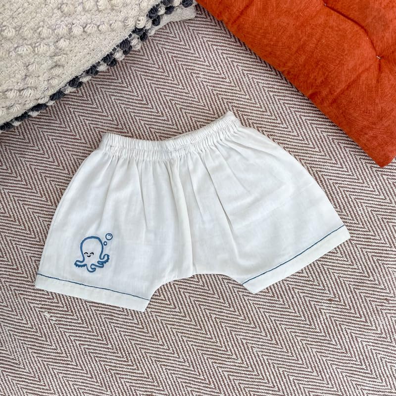 Image of Cotton Jhabla Set for Infants and Toddlers | Snap Buttons Jabla |Soft Mulmul |Breathable and Comfortable | Top with Diaper friendly bottoms