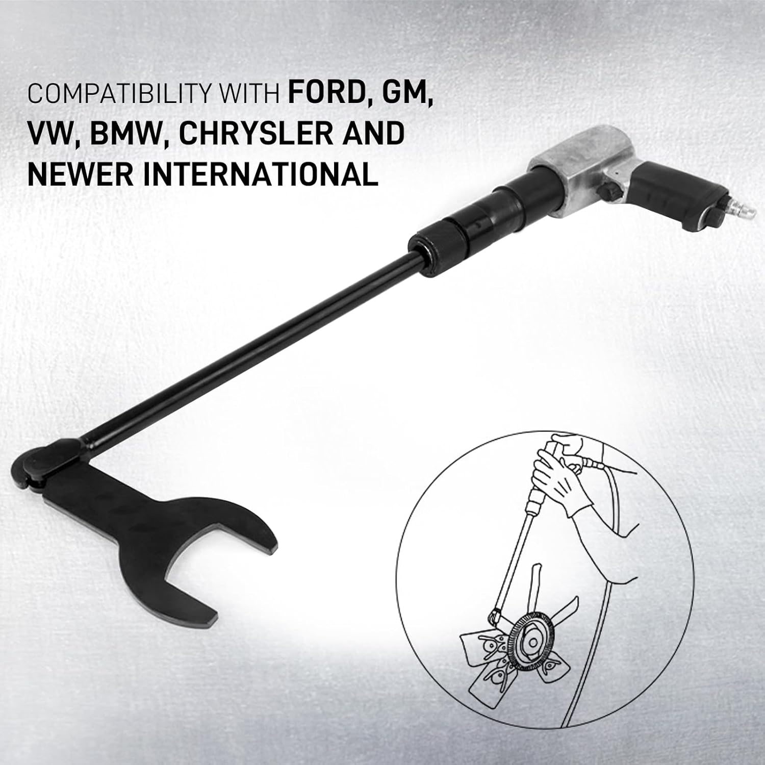 Pneumatic Fan Clutch Wrench Set, 8Pcs, 7/8"-2"