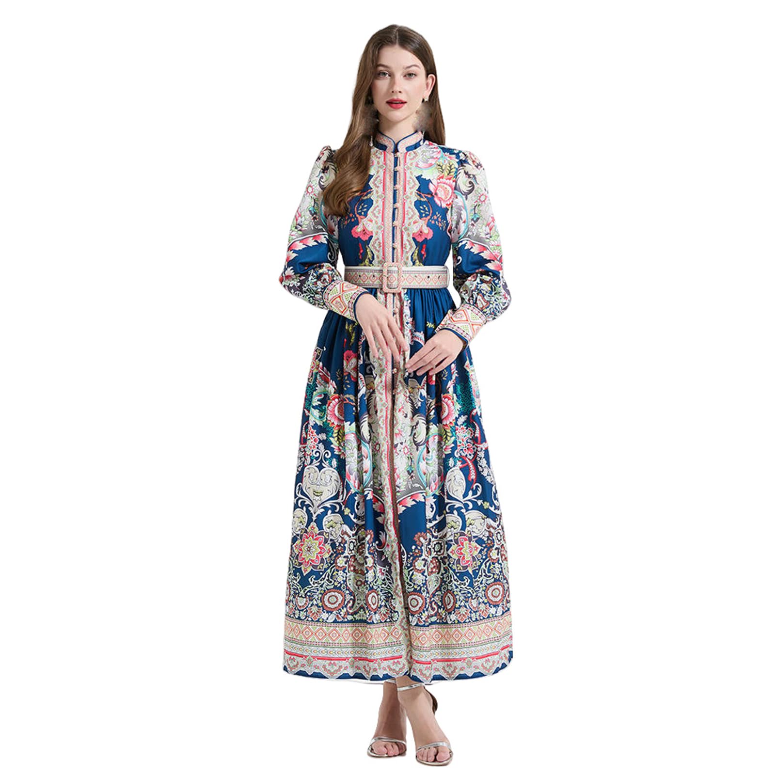 Robe longue col montant pour masquer les complexes avec style - 7
