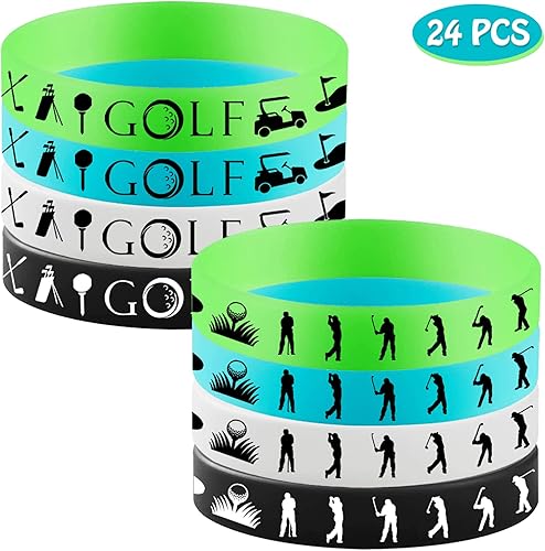 Miniatura 2 de 24 pulseras de goma con temática de golf, pulseras deportivas de silicona, suministros de fiesta, decoraciones de cumpleaños, baby shower, regalos