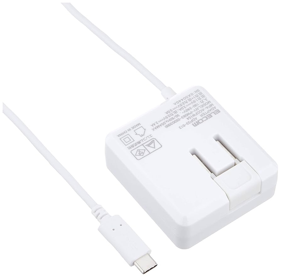 Amazon | エレコム AC充電器USB-Cケーブル一体型1.5m5V3A