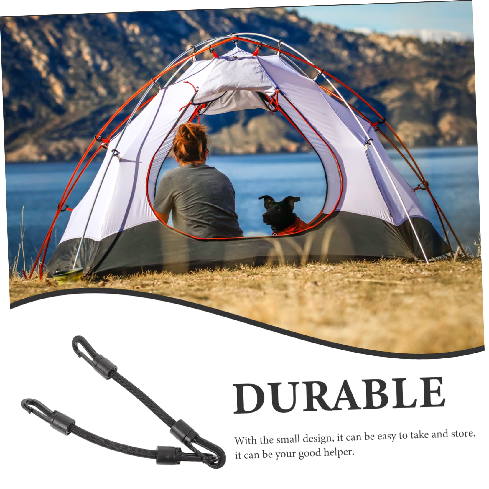 ifundom 5Pcs Multi Function Elastic Hook Ropes Durable Tie Down Straps for Camping Kayaking and Outdoor Activities High Elasticity Strong Tensile Strength Weather Resistant