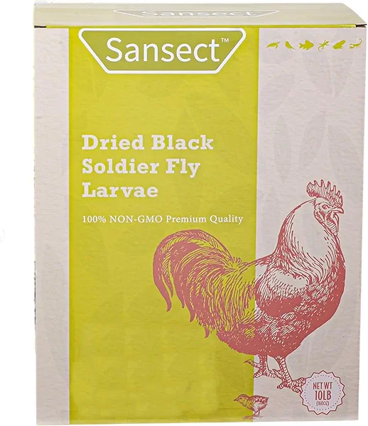 SANSECT Dried Black Soldier Fly Larvae 10LB, High Calcium Chicken Feed – 85X More Calcium, Non-GMO Treats for Chickens, Laying Hens, Ducks, Turkeys, Wild Birds, Turtles