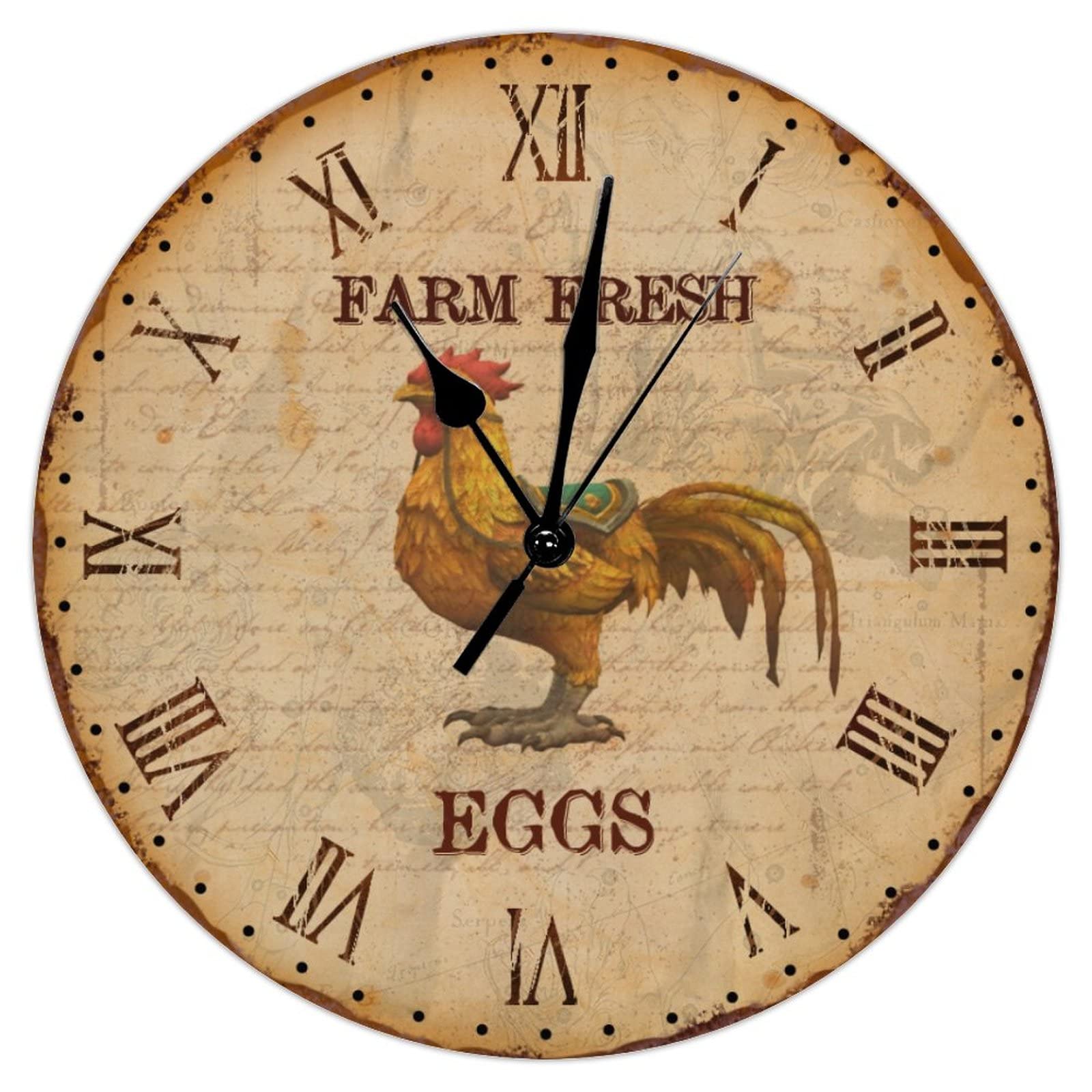 Horloge murale en bois avec coq traditionnel de 38,1 cm aux finitions soignées
