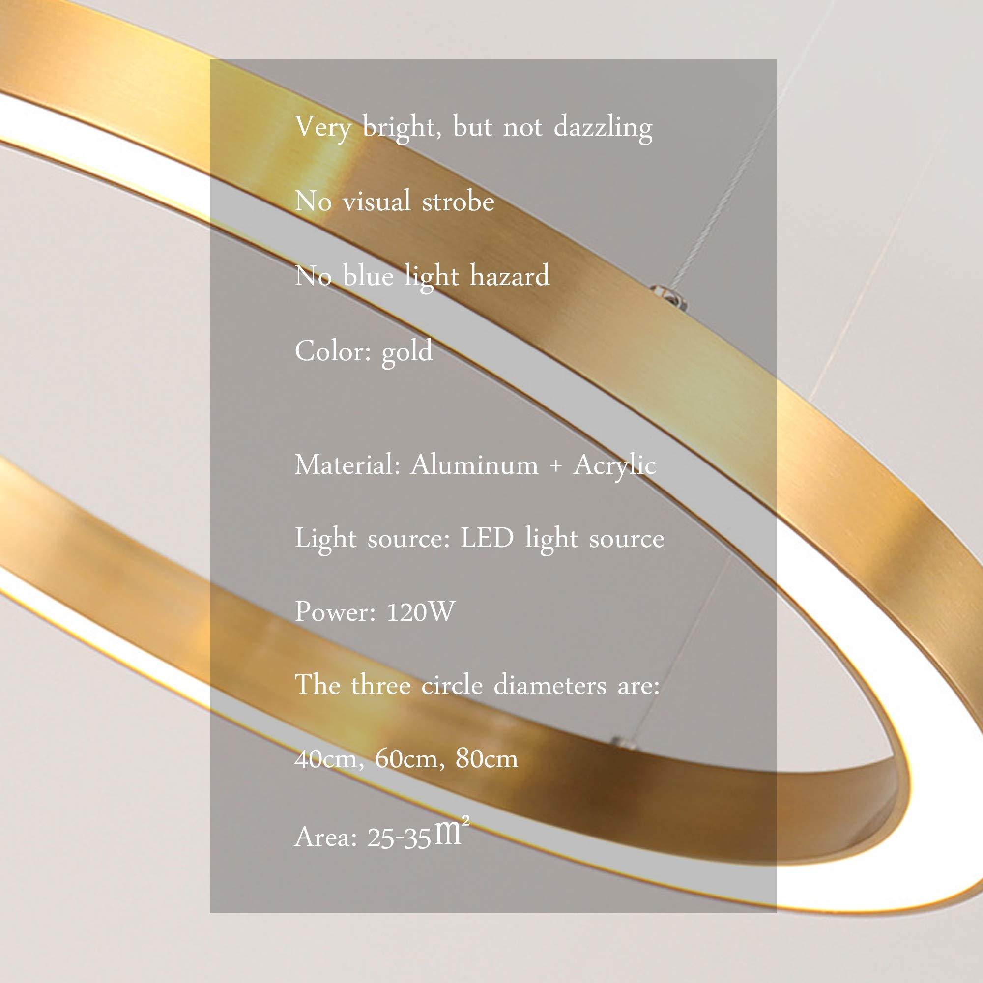 LED Pendelleuchte Hängeleuchte Hängelampe Moderne Ring Kronleuchter Fernbedienung Dimmbar Pendellampe Einstellbare Deckenleuchte Cafe Wohnzimmer Esszimmer Dekoration Deckenbeleuchtung 4Rings