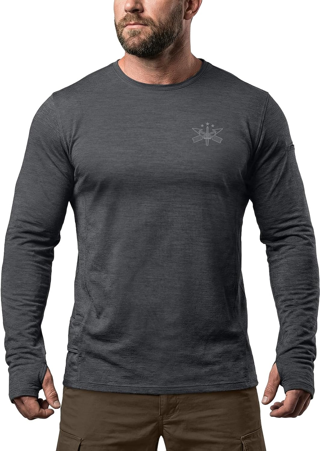 CQR Men's UPF 50+ Sun Protection Long Sleeve Quick Dry Athletic Shirts, Stretch Running Workout Hiking T-Shirts