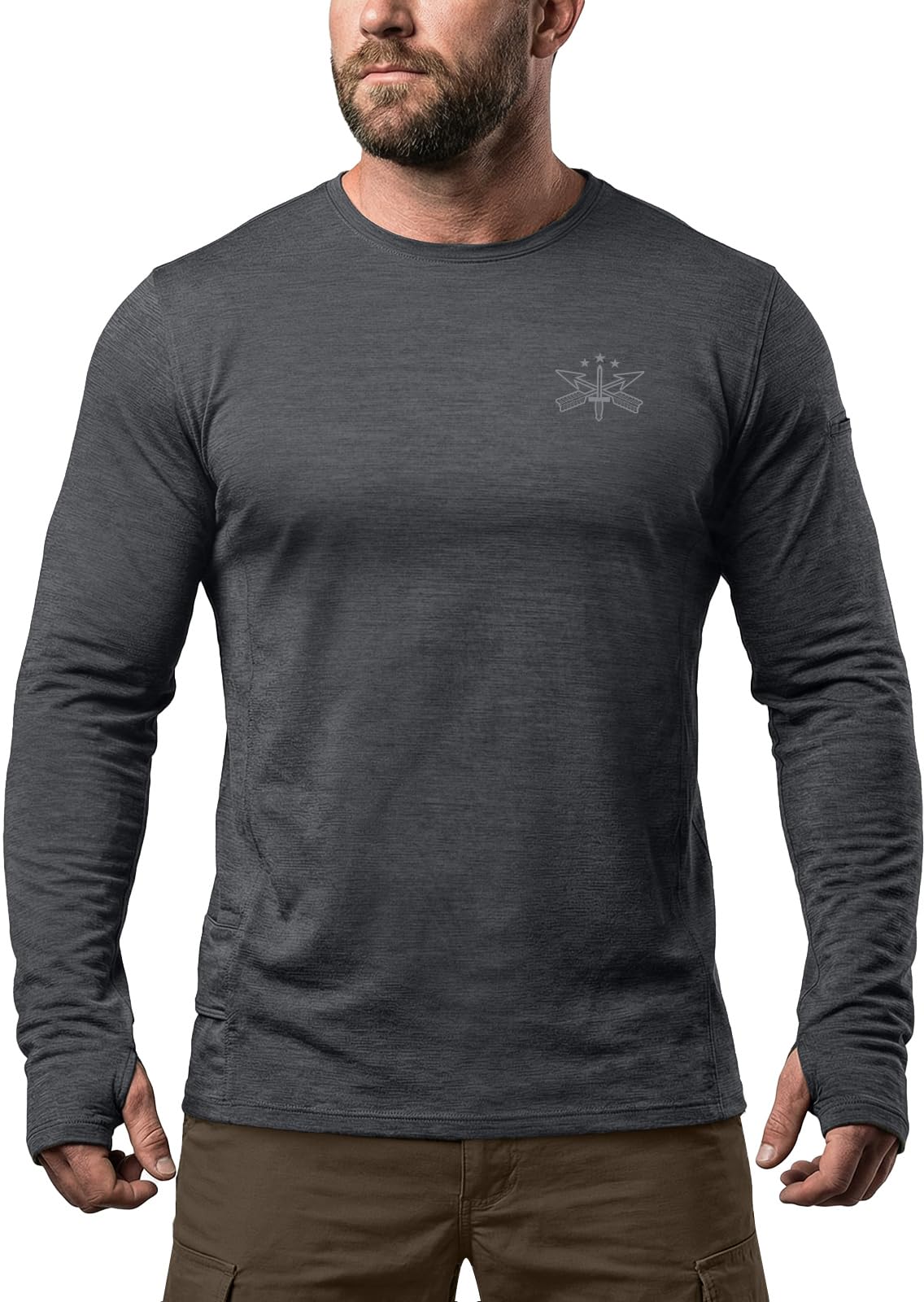 CQR Men's UPF 50+ Sun Protection Long Sleeve Quick Dry Athletic Shirts, Stretch Running Workout Hiking T-Shirts