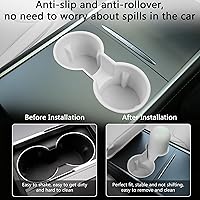 Vista 4 de 3 piezas de accesorios para consola central para Tesla Model Y 2021-2024 y Model 3 2021-2023, inserto para portavasos, protector de borde