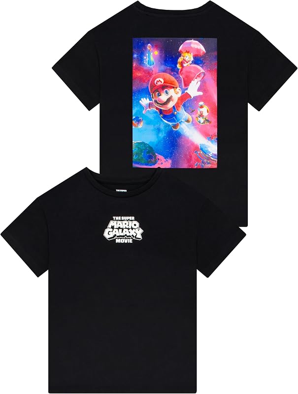 Super Mario T-Shirt, T-Shirts Garçon Mario Galaxy Movie, Vêtements Garçon pour Enfant