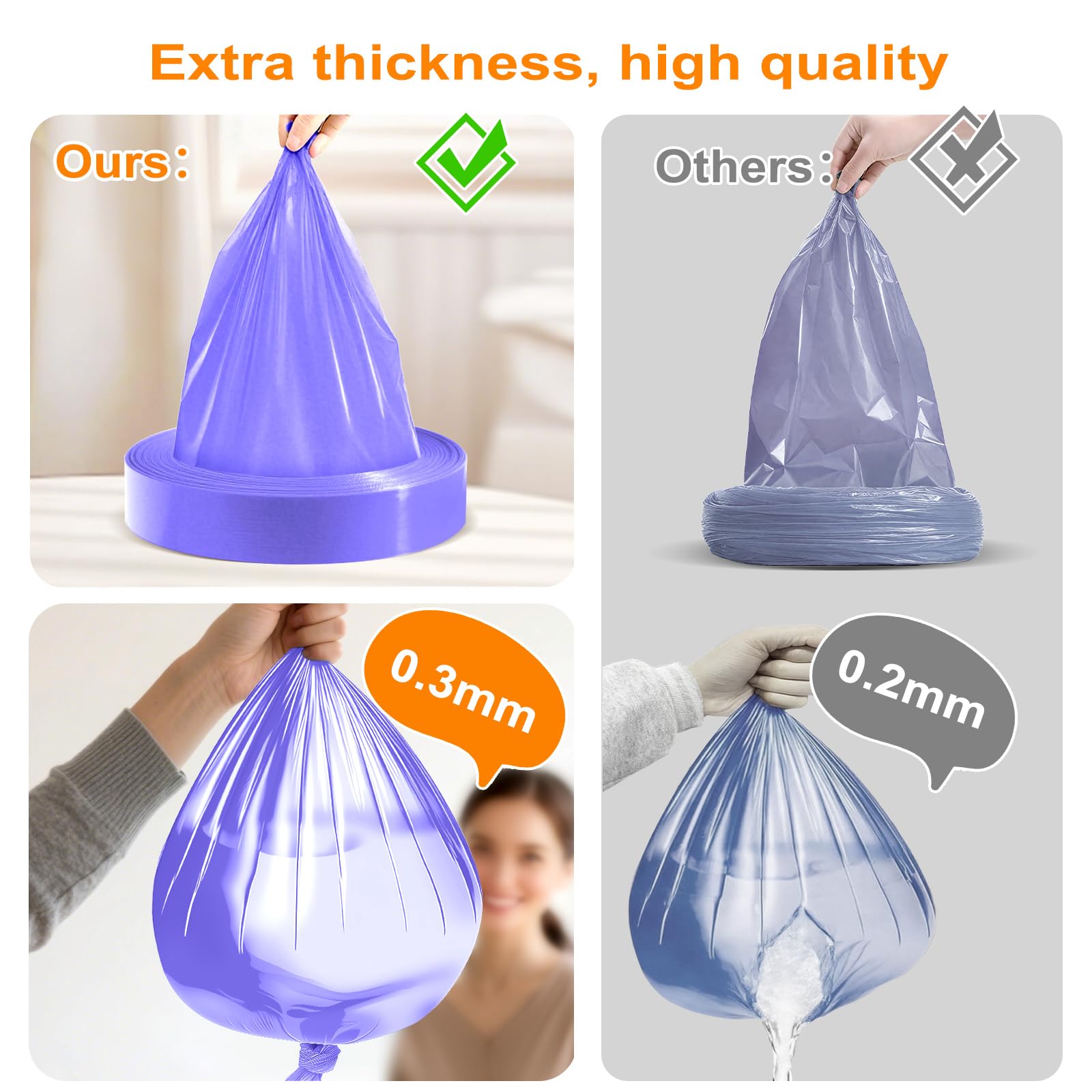 Lot de 12 recharges pour poubelle à couches, 4,5 m, compatibles avec AngelCare, Tommee Tippee, Litter Locker, sacs à couches