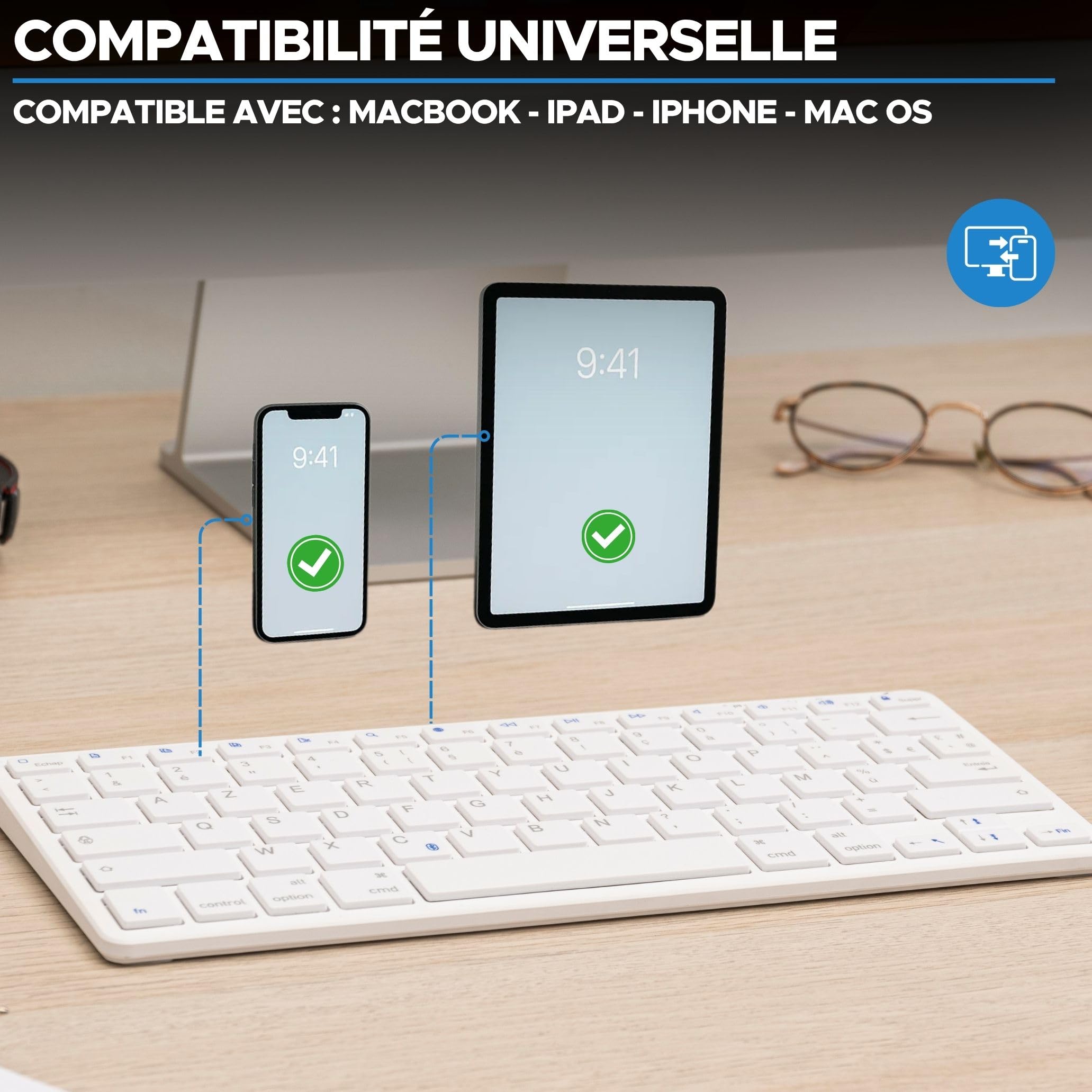 Bluestork - Mini-toetsenbord, draadloos, oplaadbaar, USB-C