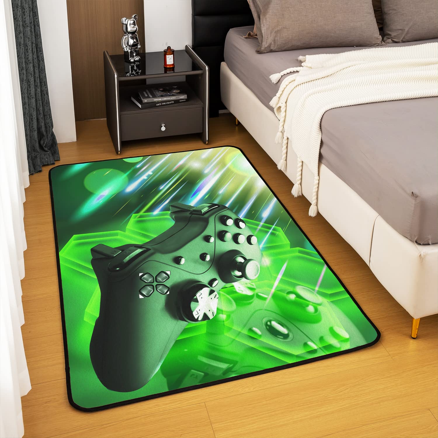 Loussiesd Gamer Area Tapijt 100x150cm Gamepad Tapijten Mat voor