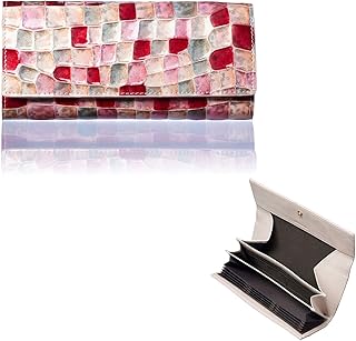 [FRANCK ROSSINI] イタリア LIFE(MASINI) 社製 仔牛革 週刊文春 掲載商品 Align アライン レディース 長財布 エナメル マルチカラー 美しく 軽くて 使いやすい カード縦型収納 大型BOX小銭入 プレゼント ギフト 箱入り(L.Pink)