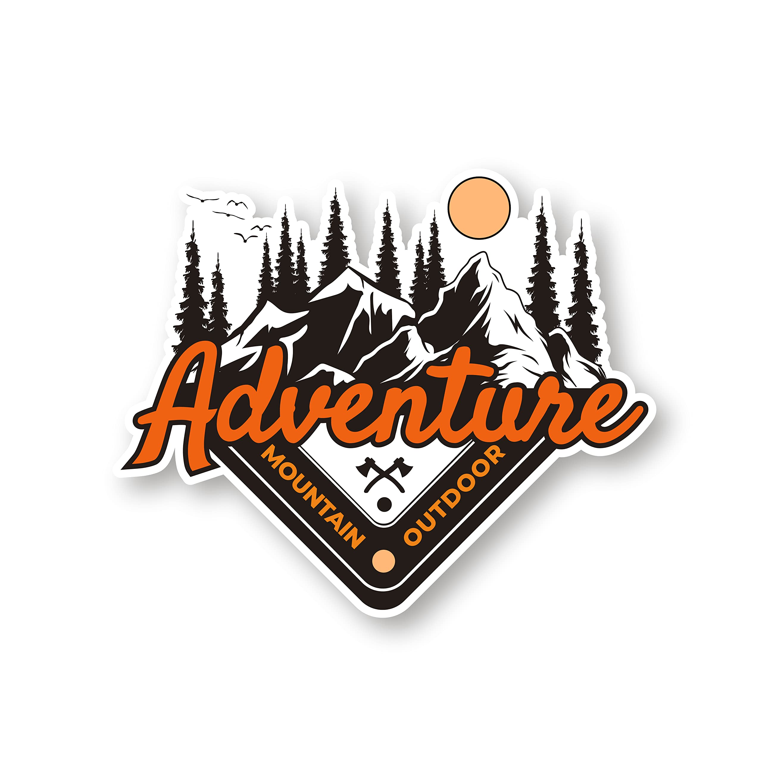 SIGNOOGLE 2Pcs Adventure Mountain Outdoor 3D autographic Printed Laminated Cartoon Sticker for Car Bike Tank Bonnet Front Back Bumper Side Exterior L X H 6 X 4.9 inch-image-40