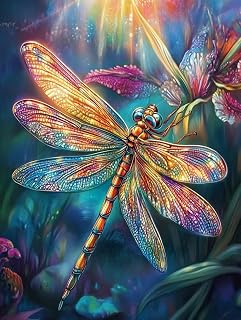5D Dragonfly Diamond Art 12x16 Inch Full Drill Diamond Painting Kits for Adults & Beginners - DIY Art Crafts for Relaxation and Home Wall Decor 1