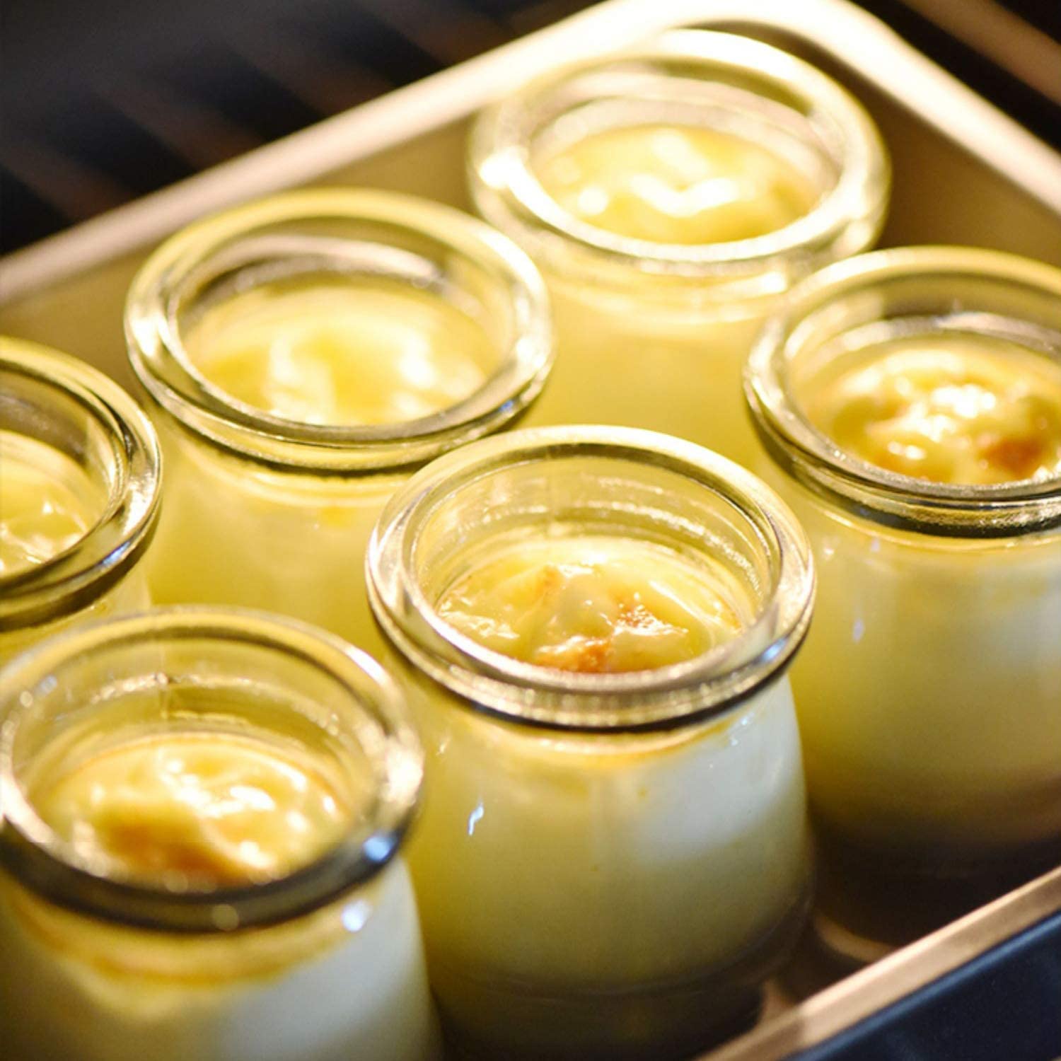 Lawei 40 barattoli per yogurt con coperchio, 150 ml, in vetro di ricambio, per marmellate, gelatine, miele, dessert, latte