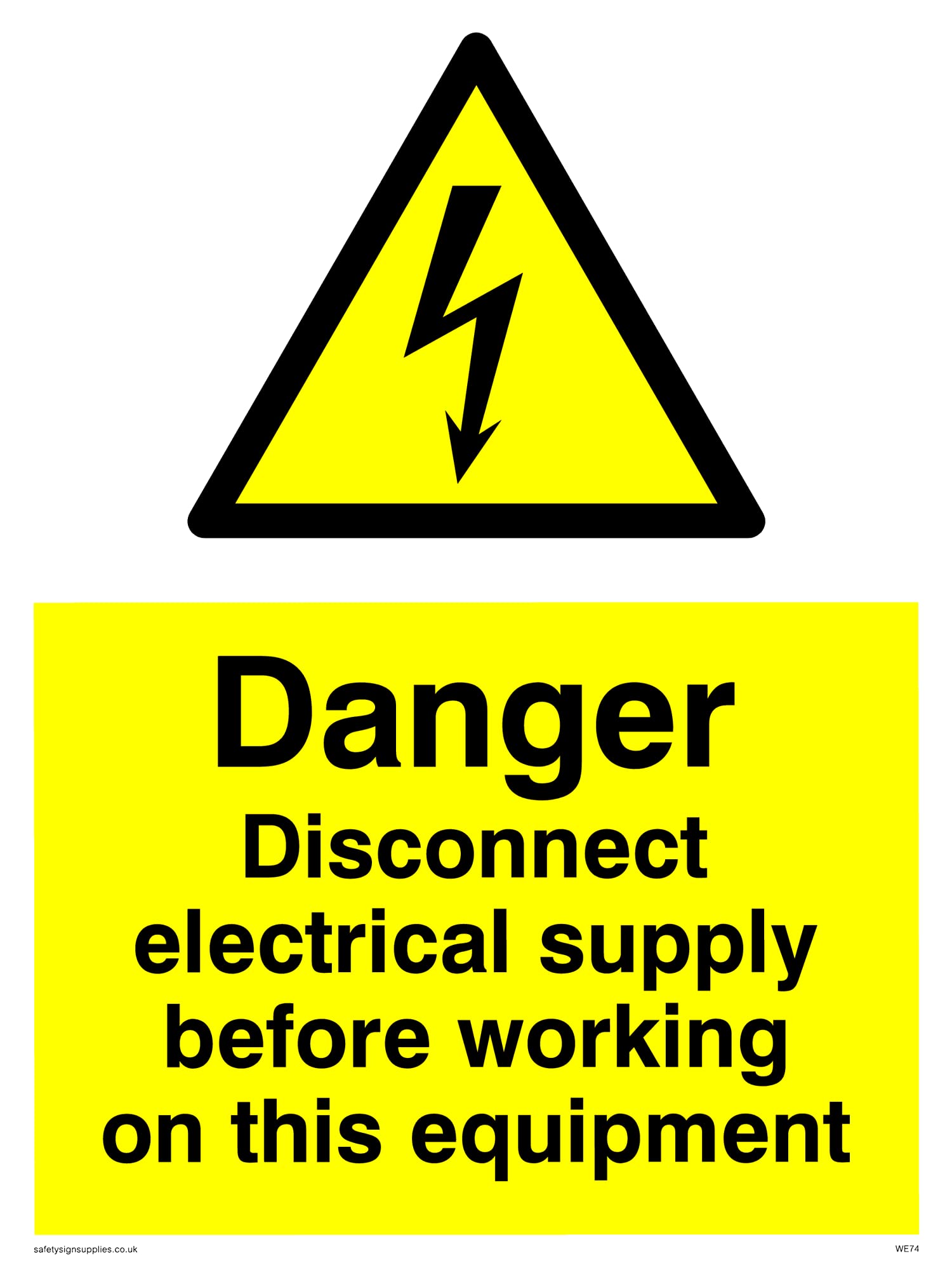 Pack of five - Disconnect Before Working Sign - 150x200mm - A5P