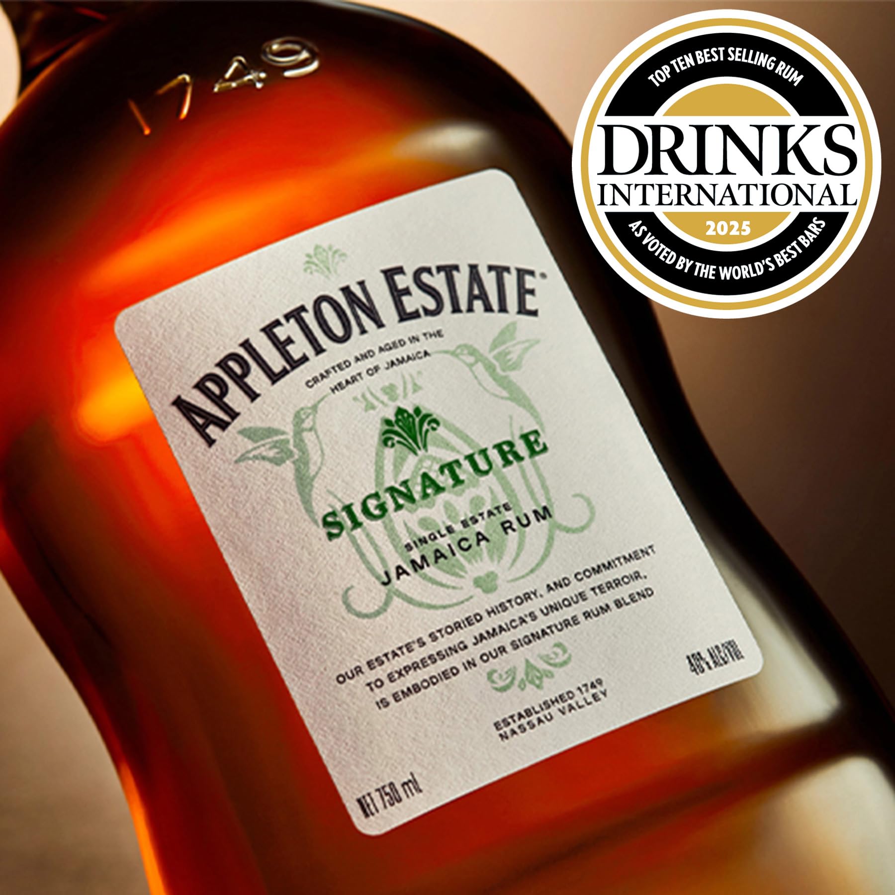 Appleton Estate Signature Blend Rum - Vollmundiger, honigfarbener Jamaica Rum, pur oder für Cocktails und Longdrinks - 1 x 0,7 l