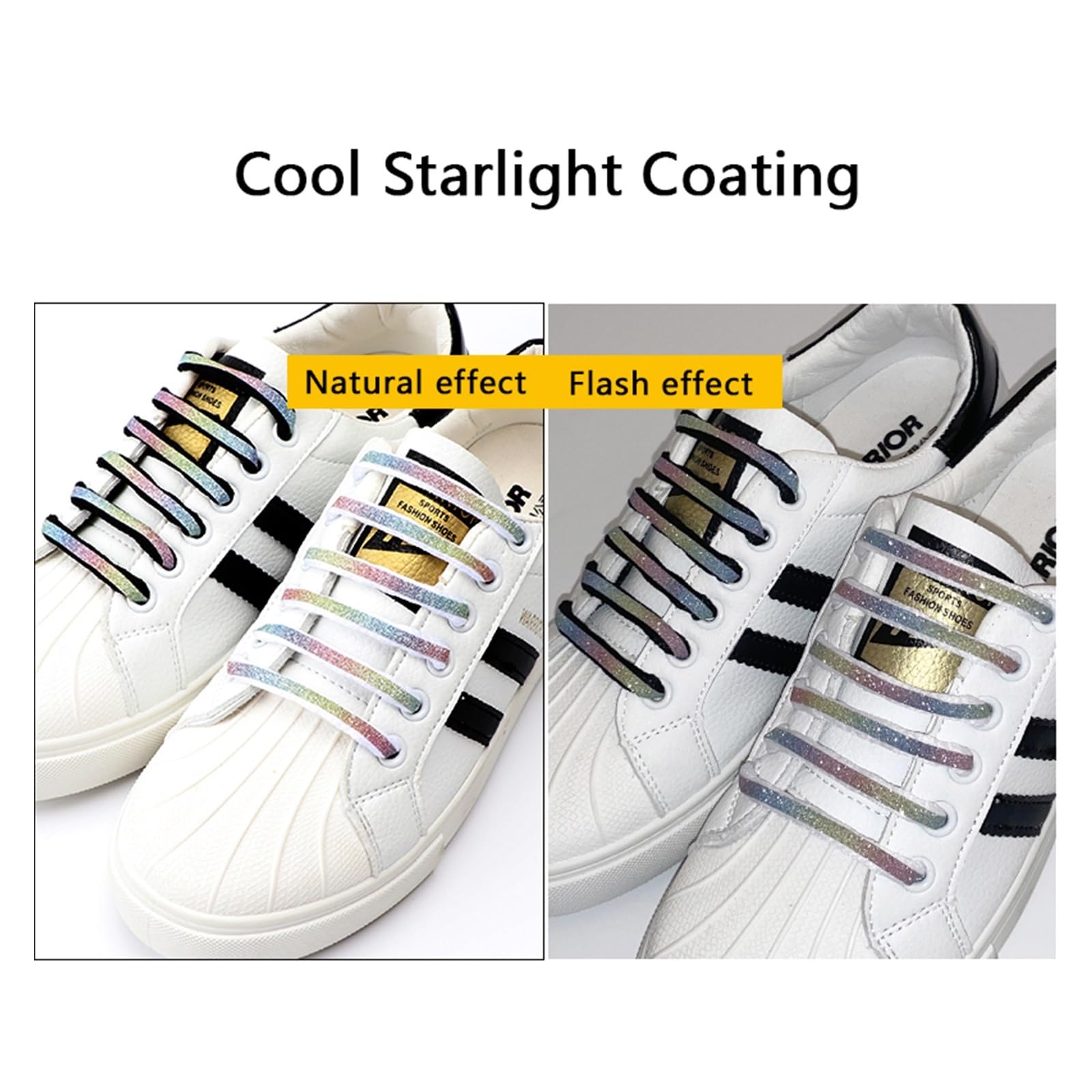 Cordones, Banda de Goma for Zapatos Casuales Cordones arcoíris Moda for Accesorios Zapatillas(Starry Black,140cm)